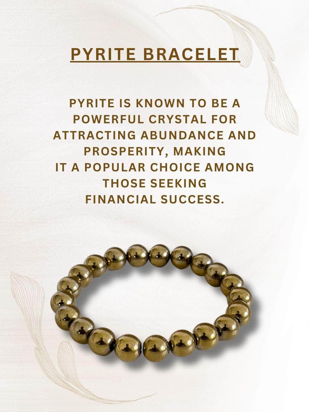 Pyrite Bracelet - Attract Wealth [Money Magnet Bracelet] + Free 5 Mukhi Rudraksha