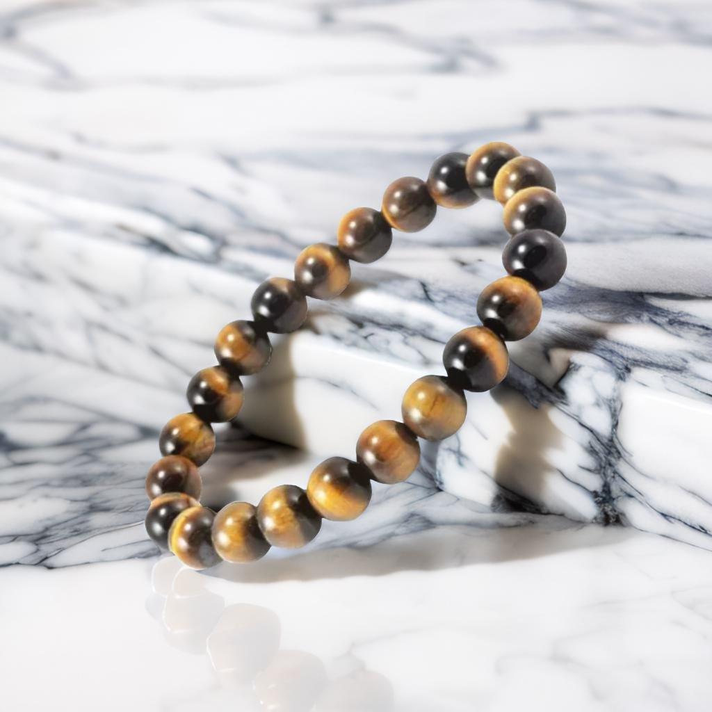 Tiger Eye Crystal Bracelet + Free 5 Mukhi Rudraksha