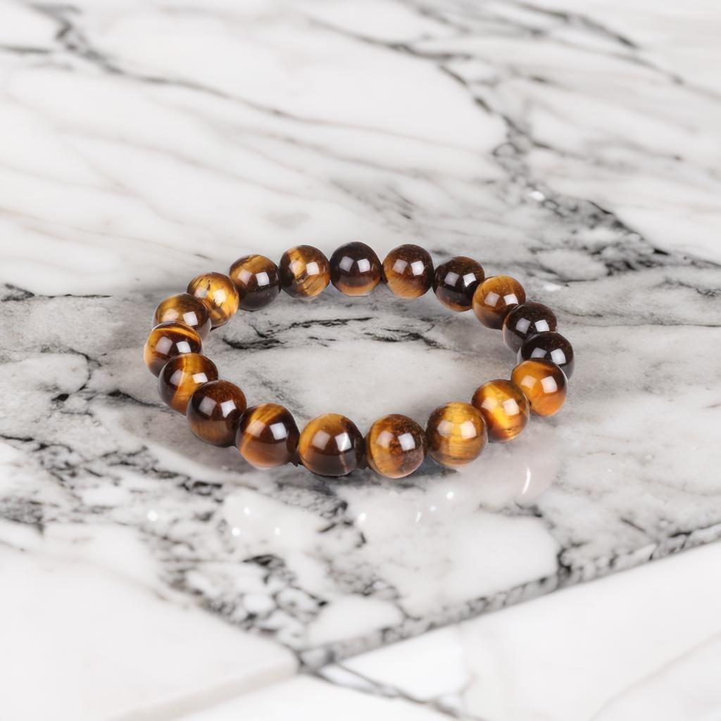 Tiger Eye Crystal Bracelet + Free 5 Mukhi Rudraksha