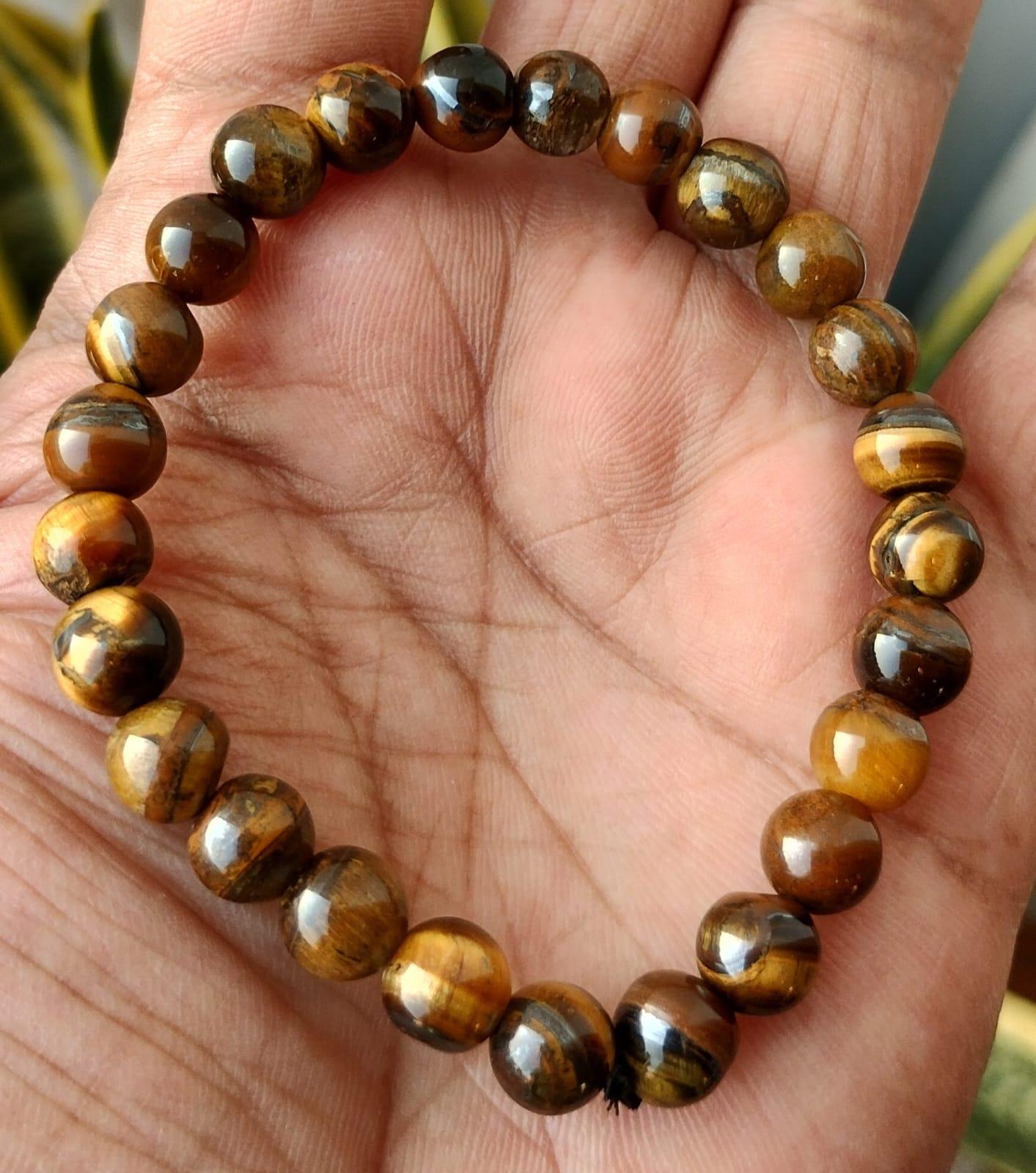 Tiger Eye Crystal Bracelet + Free 5 Mukhi Rudraksha