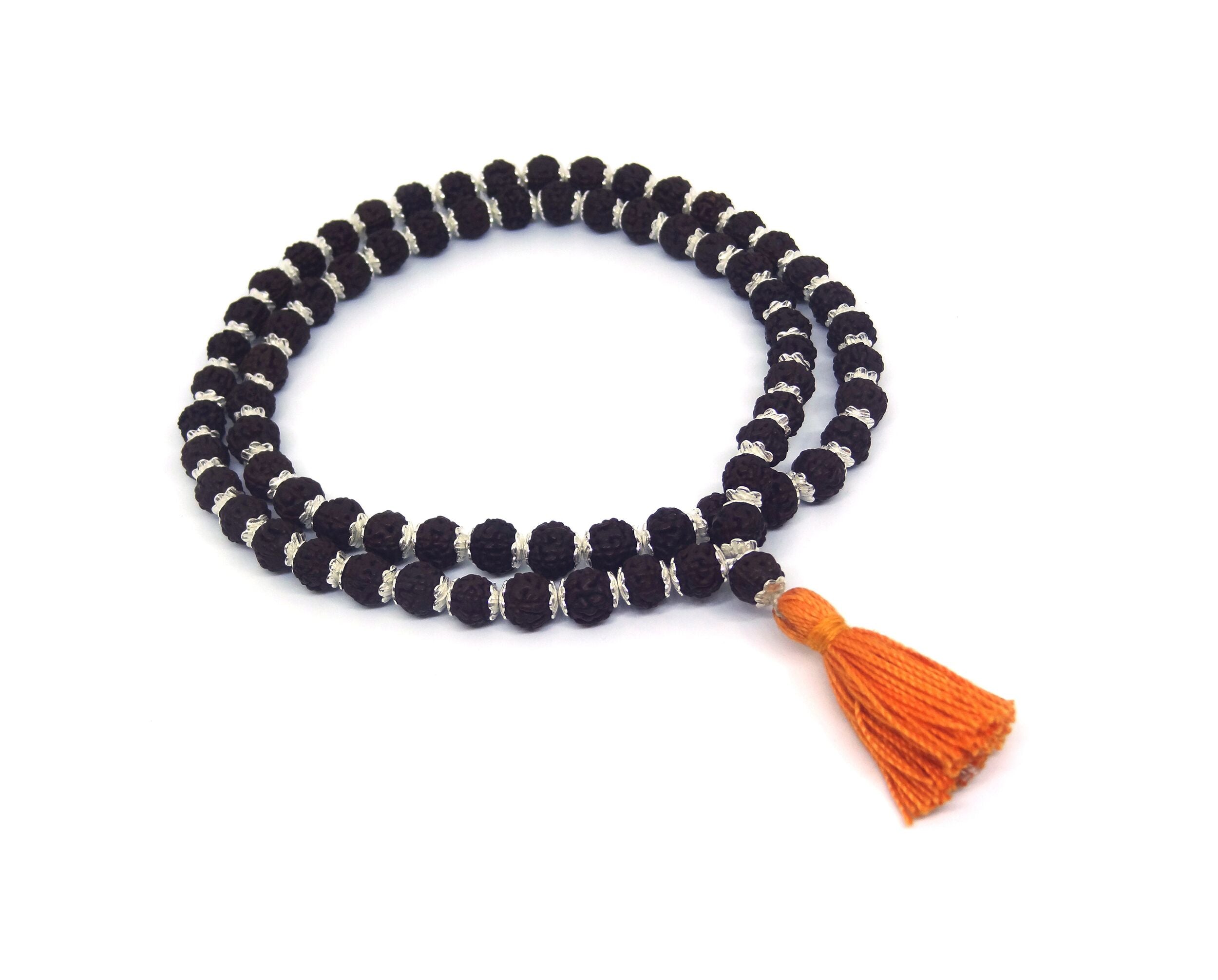 Rudraksha Mala 72 +1 Beads in Silver Caps