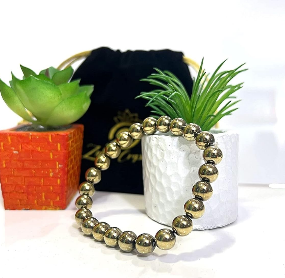 Pyrite Bracelet - Attract Wealth [Money Magnet Bracelet] + Free 5 Mukhi Rudraksha