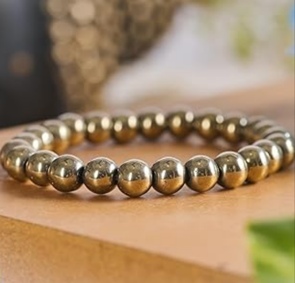 Pyrite Bracelet - Attract Wealth [Money Magnet Bracelet] + Free 5 Mukhi Rudraksha