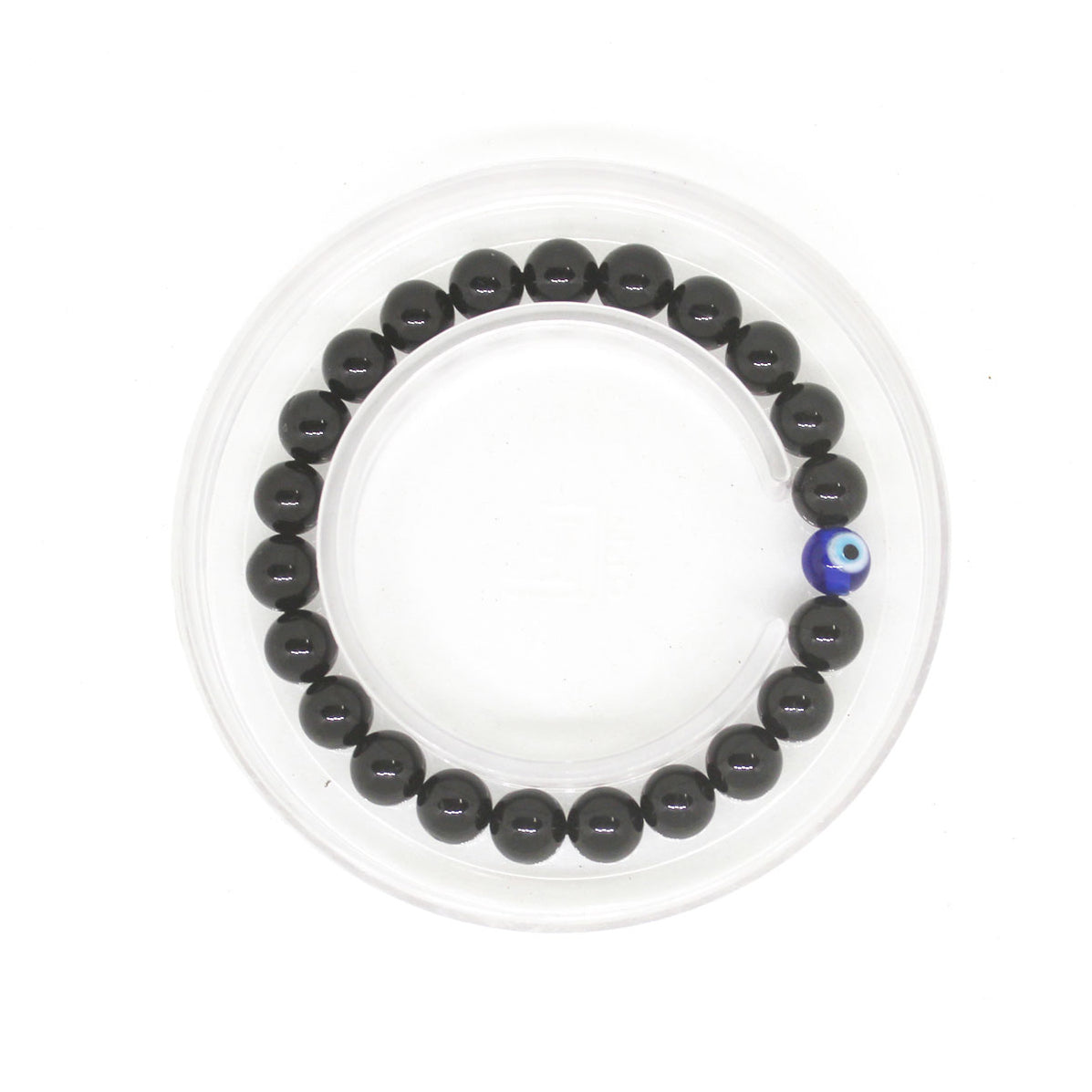 Black Tourmaline & Evil Eye Bracelet + Free 5 Mukhi Rudraksha